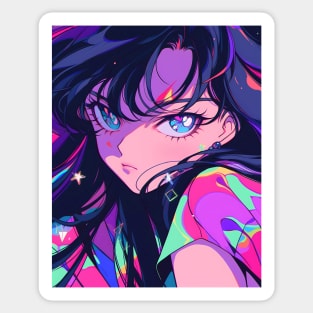 Anime Girl - Radiant Moody Girl - AI Sticker